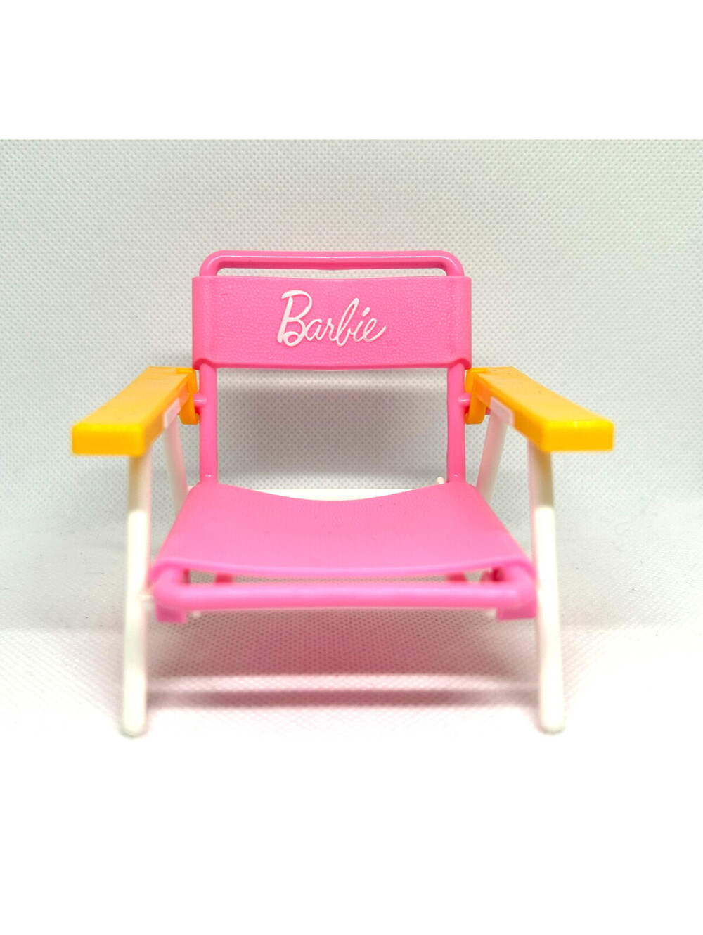 Barbie Doll Furniture – Pink Chair with Yellow Armrests
